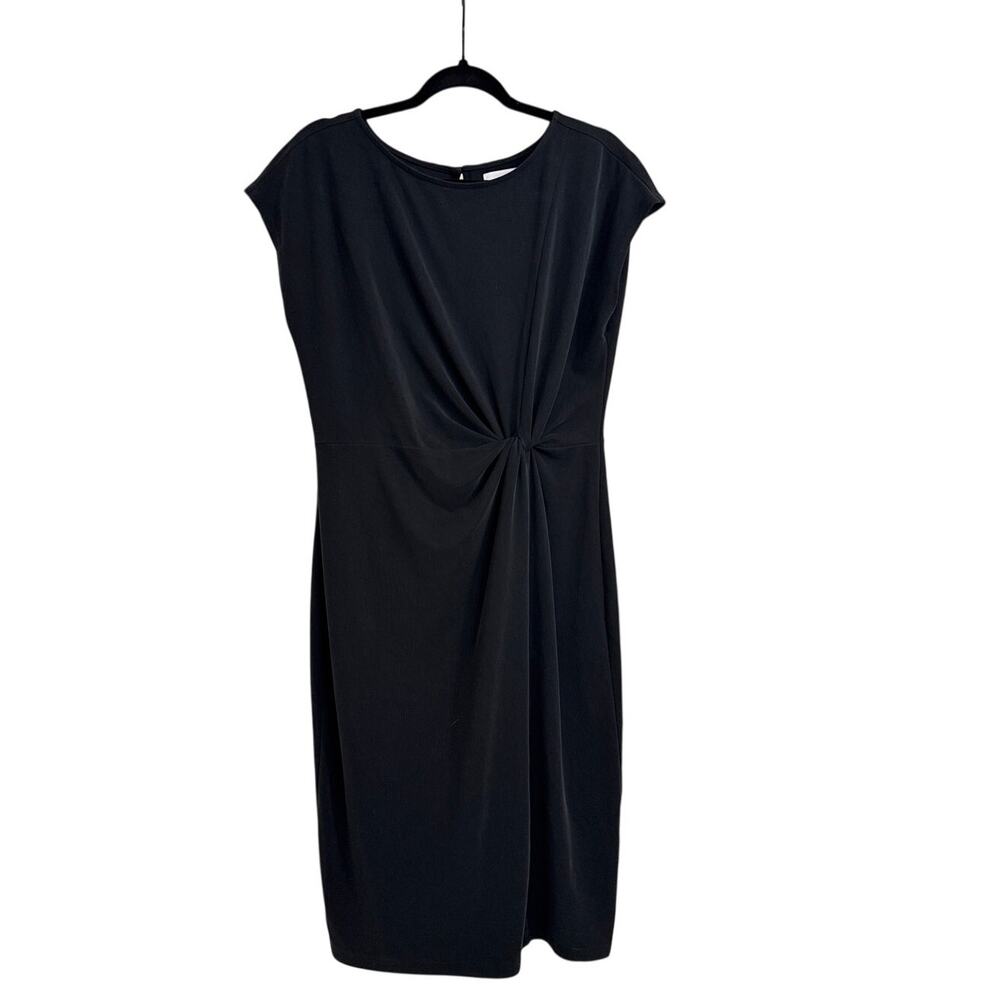 Nordstrom Rack Side Knot Black Midi Professional Everyday Capsule Dress Medium